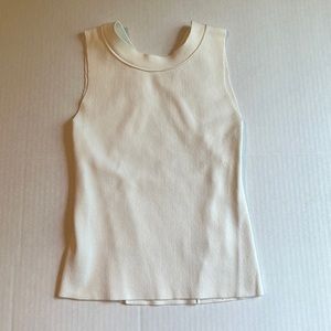 J.O.A. High Neck White Knit Tank Top Sz XS